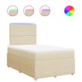 vidaXL Boxspring posteľ s matracom krémový 120x200 cm látka