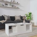 vidaXL Konferenčný stolík lesklý biely 102x50x36 cm kompozitné drevo