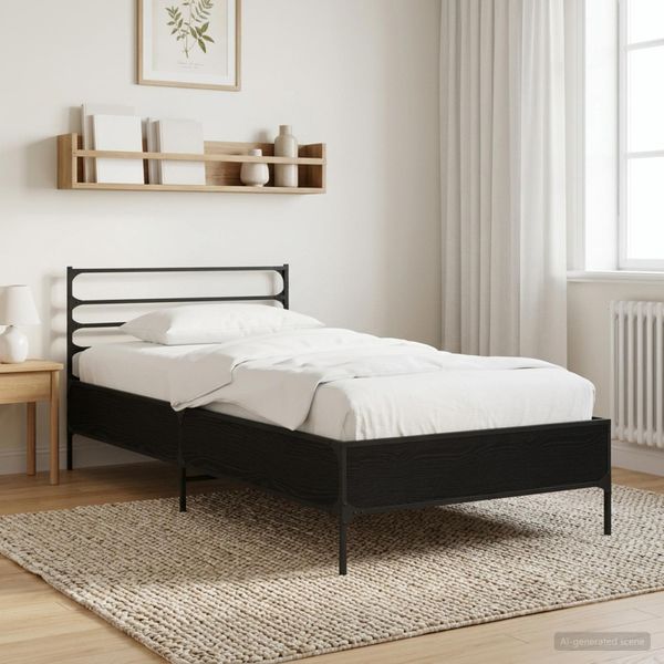 vidaXL Rám postele Čierny dub 80 x 200 cm Kompozitné drevo