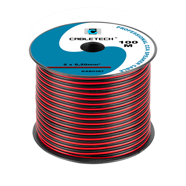 Kábel dvojlinka Cabletech KAB0387 2x 0,2 mm černo-rudá CCA