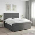 vidaXL Posteľ boxspring s matracom Tmavosivá 140 x 190 cm Látka