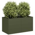 VidaXL kvetináč Olive Green 80x40x40 cm Oceľ valcovaná za studena