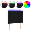 vidaXL Čelo postele s LED čierne 103x16x118/128 cm látka