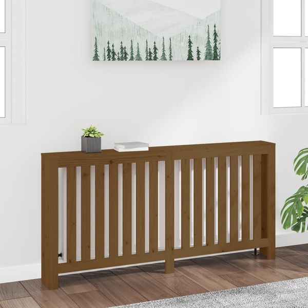 vidaXL Kryt na radiátor medový 169x19x84 cm masívna borovica