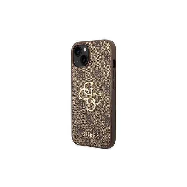 Puzdro Guess pre iPhone 14 6,1" GUHCP14S4GMGBR hnedé PU Koža 4G Big Metal Logo