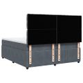 vidaXL Posteľný rám boxspring s matracom tmavosivý 180x200 cm zamat