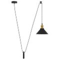 vidaXL Závesná lampa s nastaviteľnou výškou E27 lesklá čierna Ø 22 cm kovová
