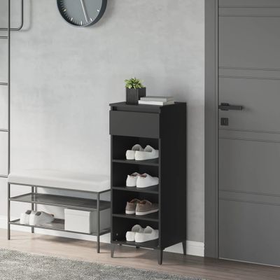 vidaXL Regál na topánky čierny 40x36x105 cm spracované drevo