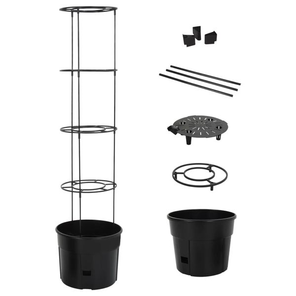 vidaXL Kvetináč na paradajky antracitový Ø39x150 cm polypropylén