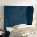 vidaXL Čelo postele so záhybmi tmavomodrá 103x23x118/128 cm zamat