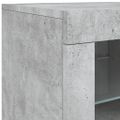 vidaXL Komoda s LED svetlami betónovo-sivá 142,5x37x67 cm