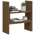 vidaXL Stojan na monitor medový (39-72)x17x43 cm masívna borovica