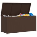 vidaXL Záhradný úložný box hnedý 120x50x60 cm polyratanový