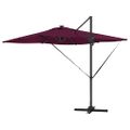 vidaXL Slnečník Bordeaux červená 286 x 284 x 270 cm Hliník a polyester