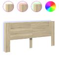 vidaXL Skrinka na čelo postele s LED dub sonoma 220x16,5x103,5 cm