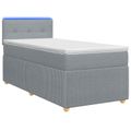 vidaXL Posteľ boxspring s matracom Svetlosivá 90 x 200 cm Látka