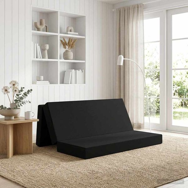 vidaXL Skladacia pohovka na spaní 200 x 67 x 45 cm Čierna