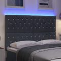 vidaXL LED hlavová doska s LED pásikmi Tmavo šedá 144 cm Zamat