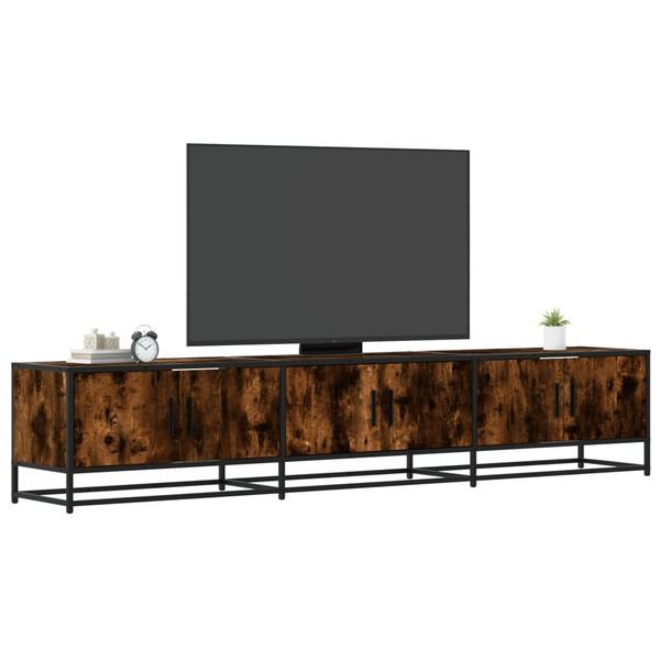 vidaXL TV skrinka dymový dub 210x35x41 cm kompozitné drevo