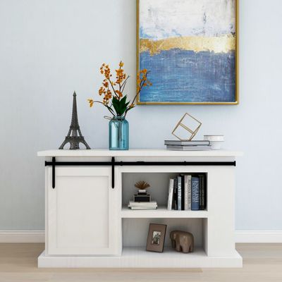 vidaXL Mini kovanie na posuvné dvere skrinky, uhlíková oceľ 122 cm