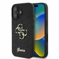 Guess puzdro pre iPhone 16 6,1" GUHCP16SHG4SGK čierne pevné puzdro Fixed Glitter Big 4G