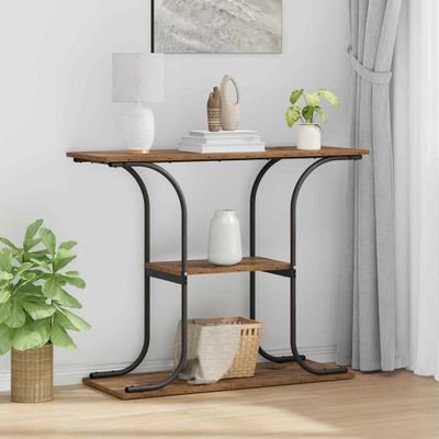 vidaXL Konzolový stôl Staré drevo 101 x 35 x 80,5 cm Kompozitné drevo