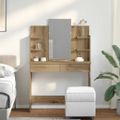 vidaXL toaletný stolík so zrkadlom Artisan Dub 96x39x142 cm