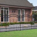 vidaXL Záhradný plot KAMPEN s vrchnou časťou z oštepu čierny 240x125 cm oceľový