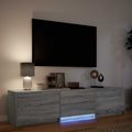 vidaXL TV skriňa s LED 165x34x40 cm Sivá Sonoma Konštruované drevo