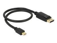 Adaptér DisplayPort - DisplayPort (M) do Mini DisplayPort (M) - 50 cm - čierna