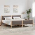 vidaXL Rám postele Hnedá a taupe 200 x 200 cm Borovicový masív