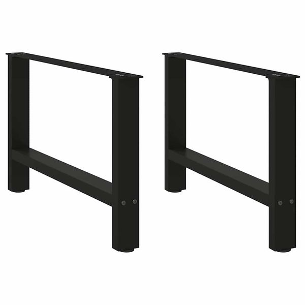 vidaXL Nohy konferenčného stolíka, čierne, 2 ks, 70 x (42-43) cm, oceľové