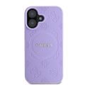 Puzdro Guess pre iPhone 16 6,1" GUHMP16SPSAPSMEU fialové tvrdené puzdro Saffiano Peony Classic Logo MagSafe