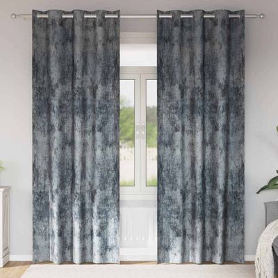 vidaXL Sametové závesy 2 pcs Strieborná šedá 245 x 140 cm Zamat