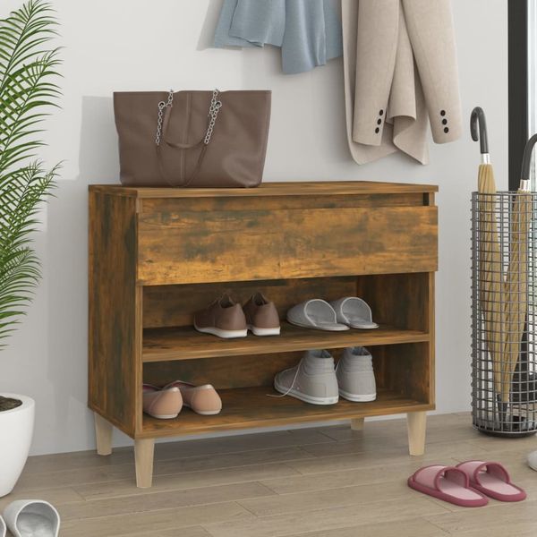 vidaXL Botník dymový dub 70x36x60 cm spracované drevo