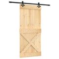 vidaXL Posuvné dvere 95 x 210 cm Masívne borovicové drevo (neupravené)