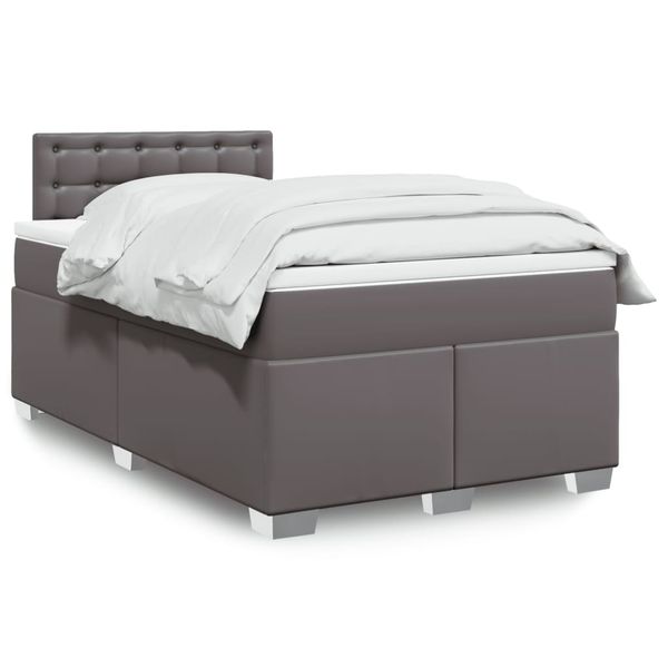 vidaXL Boxspring posteľ s matracom sivá 120x200 cm umelá koža