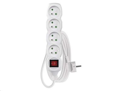 Prodlužovací kabel EMOS P1413 / 3 m / 4 zásuvky / s vypínačem / bílý / PVC / 1 mm2