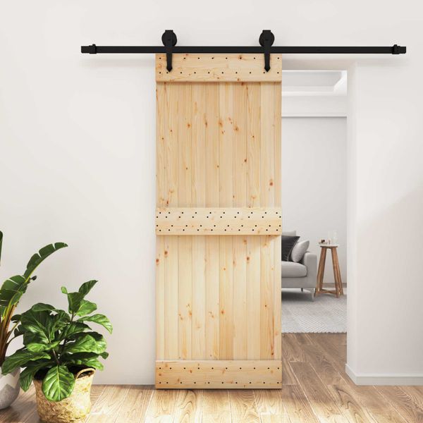 vidaXL Posuvné dvere Prírodná a čierna 80 x 210 cm