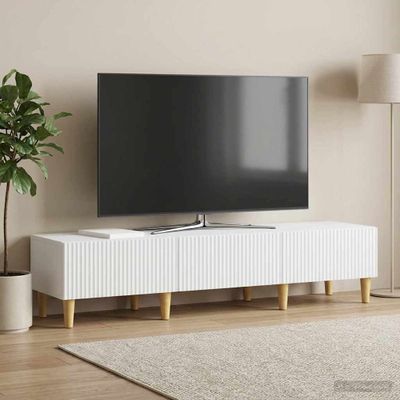 vidaXL TV skrinka Biela 147 x 34,5 x 30 cm Kompozitné drevo
