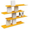 vidaXL Závesná polica 4 ks Horčicová žltá 80 x 18 x 2,5 cm Oceľ