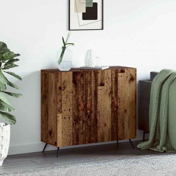 vidaXL Servírovacia skriňa Staré drevo 89,5 x 34 x 80 cm