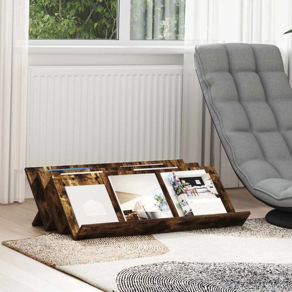 vidaXL Regál na časopisy Dymová dub 90 x 53 x 28,5 cm Kompozitné drevo