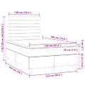 vidaXL Boxspring posteľ s matracom a LED krémová 120x190 cm látka