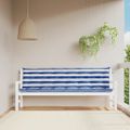 vidaXL Podložky na záhradnú lavičku 2 ks modro-biele 200x50x7cm látka