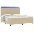 vidaXL LED box s pružinami Svetlo šedá a biela 200 x 200 cm