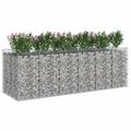 vidaXL Gabiónová vyvýšená posteľ 3 ks 300 x 100 x 100 cm Strieborná
