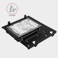AXAGON RHD-435, kovový rámček pre 4x 2,5" alebo 2x 2,5" HDD/SSD a 1x 3,5" HDD do 5,25" pozície Rámček, interný, kovový, pre 4x 2,5" disk alebo 2x 2,5" + 1x 3,5" disk, do 5,25" pozície, čierny