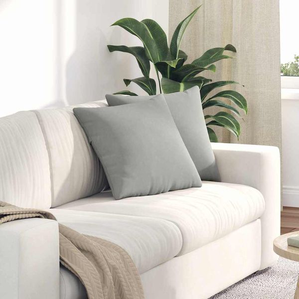 vidaXL Vankúše na pohovku 2 pcs Svetlosivá 45 x 45 cm látka