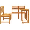 vidaXL Záhradný bistro set 3 ks Hnedá Pevné akáciové drevo